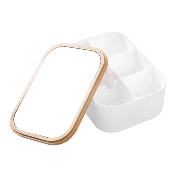 Boxsweden Bano Rectangular Jewellery Organiser Box with Mirror Top - 15.5x12x6cm